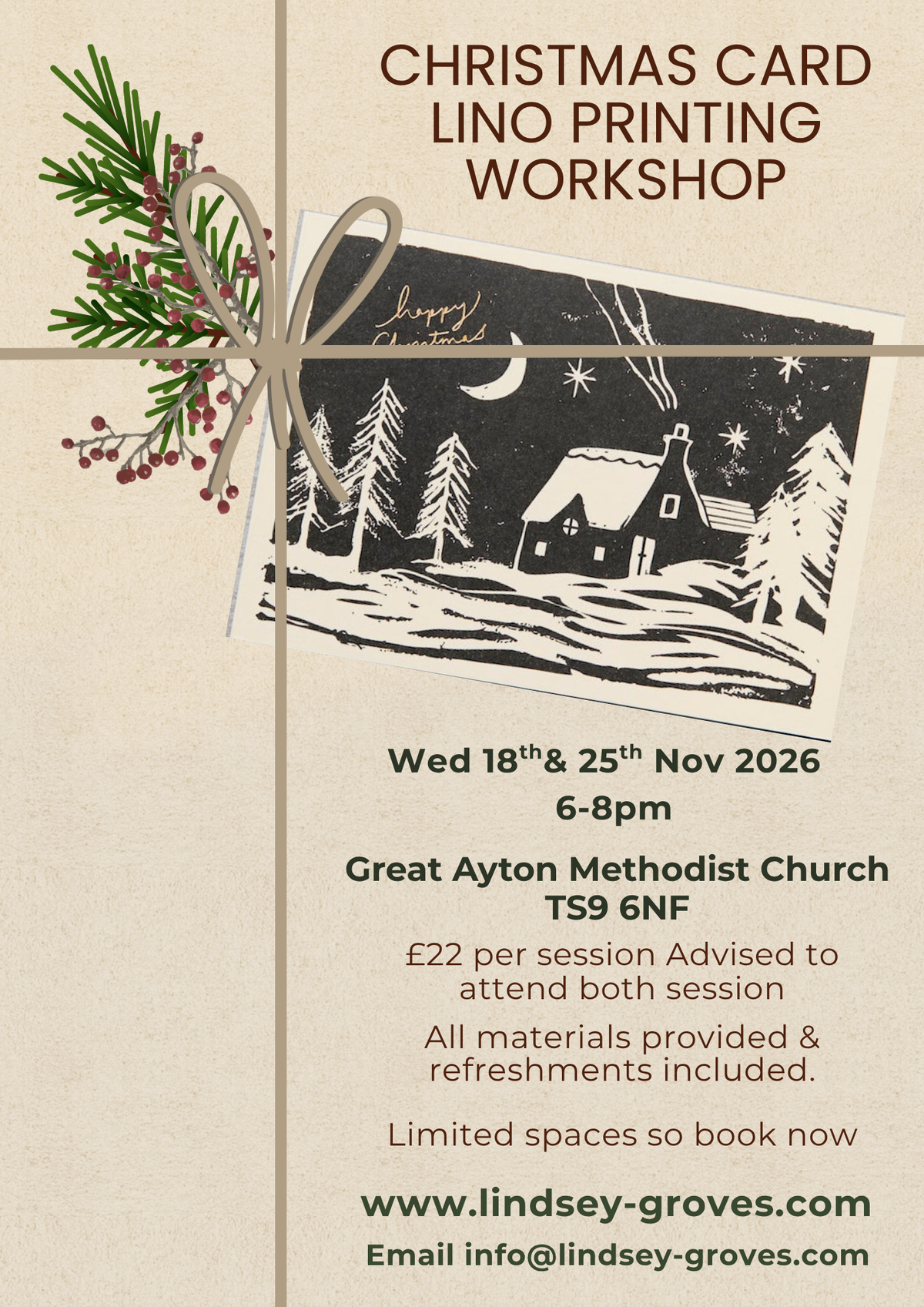 Christmas Card Lino Cutting Workshop