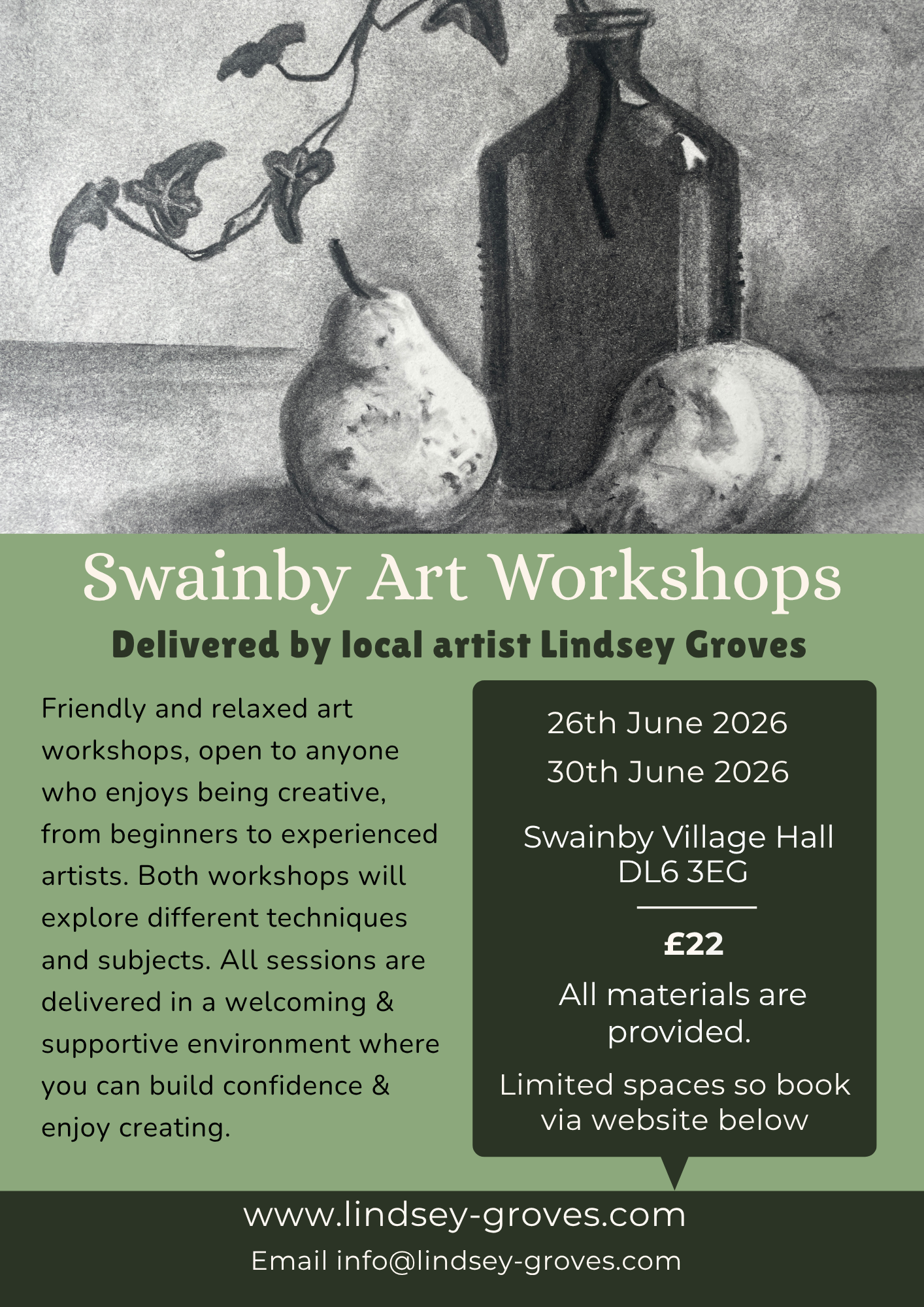 Swainby Art Workshops Charcoal and Chalk