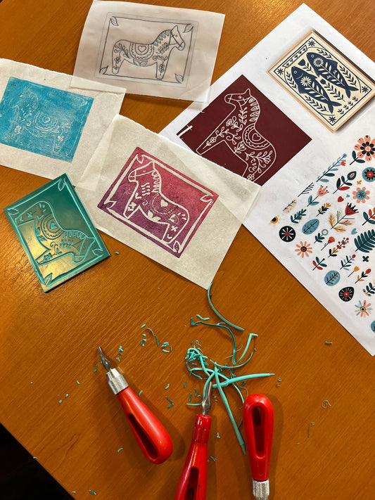 Introduction to Lino Printing at Saltburn Summer Art Club 28.7.26