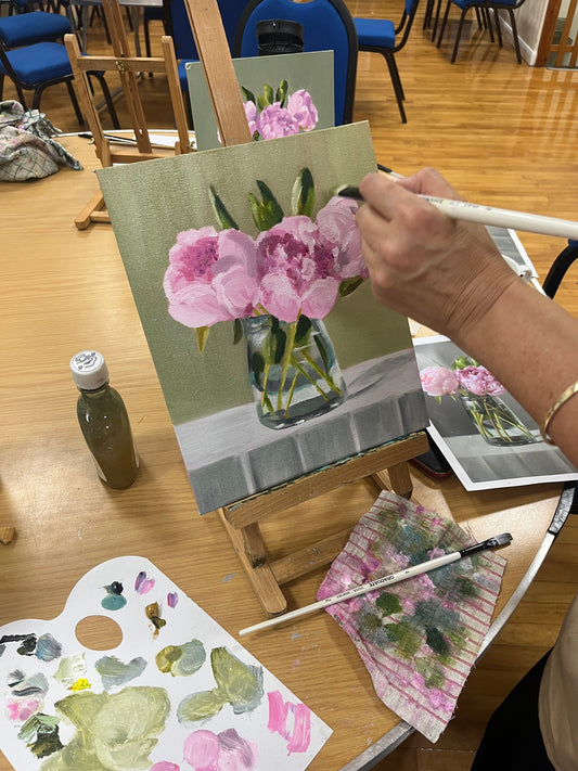 Refining the edges in oils at the Great Ayton Art club 2nd Sep