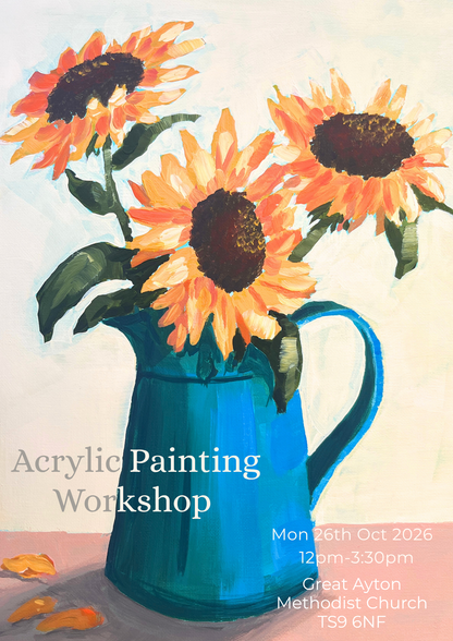 Acrylic Painting Workshop Sunfowers